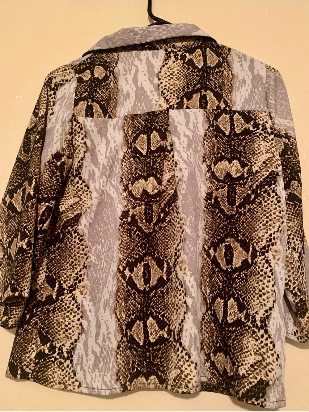 Snake Print Button-Front Button-Up Blouse - Picture 5 of 5